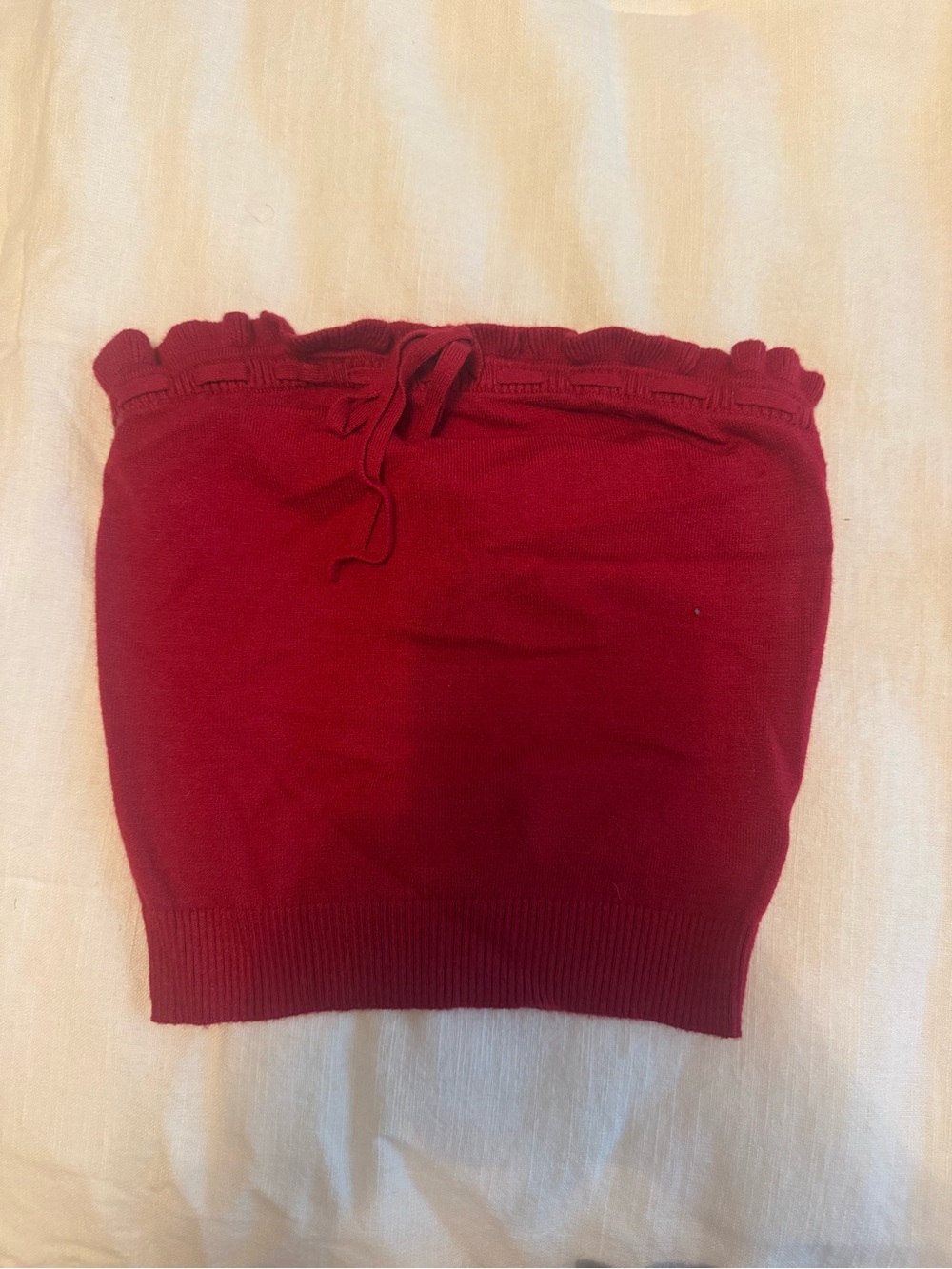 Red soft tie tube top size xs